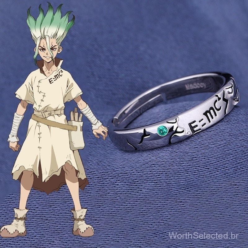 Bague DrStones – Ishigami Senkuu – Cosplay Accessoire – Alliage De Zinc – Ouverte – Taille Unique – Confortable – Cadeau Otaku