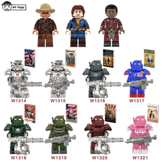 Blocos De Jogo Bonecas Fallout Minifigura T60 Power Armor Modelo Brinquedos Presentes-& -