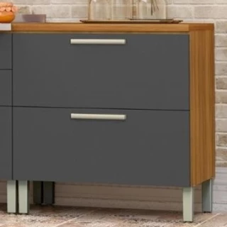 Balcão de Cozinha Burguesa MDF com 1 Porta Marrom Freijó Cinza em Oferta na Shopee