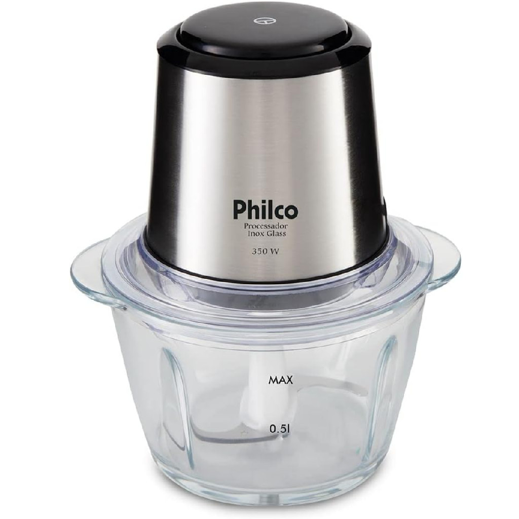 Mini Processador Philco Inox Vidro PPS01I 1.2L 350W 127V | Shopee Brasil