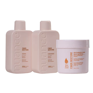 Kit Fiber Restore Time Reset 3 itens Nuance em Oferta na Shopee