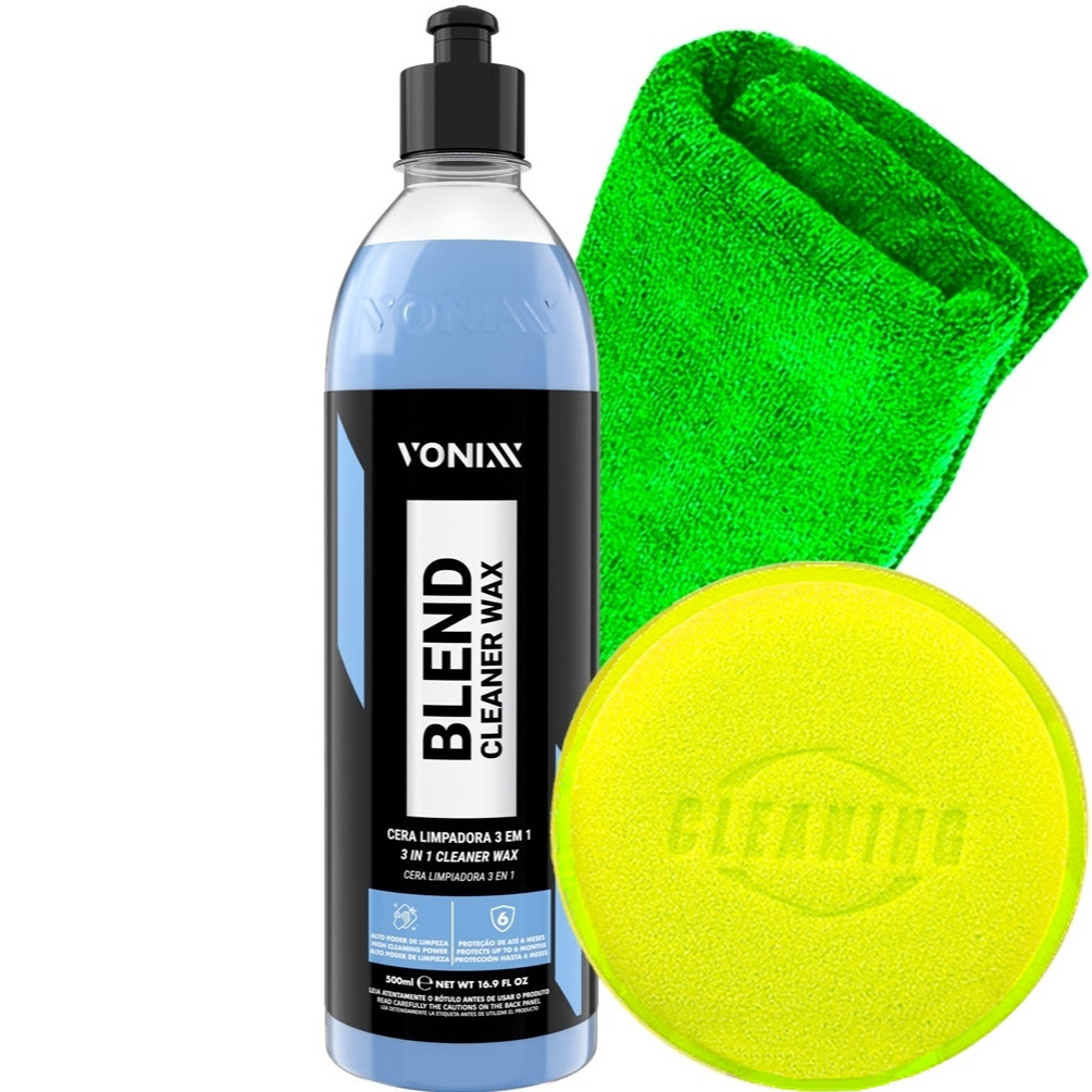 Blend Cleaner Wax Vonixx Cera Automotiva De Carnauba e Sílica Limpadora 500ml Kit