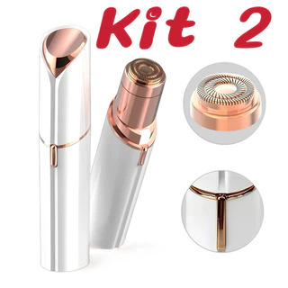 Kit 2 Batom Portátil Depilador Facial Buço Rosto Aparador Pelos    maeisa em Oferta na Shopee