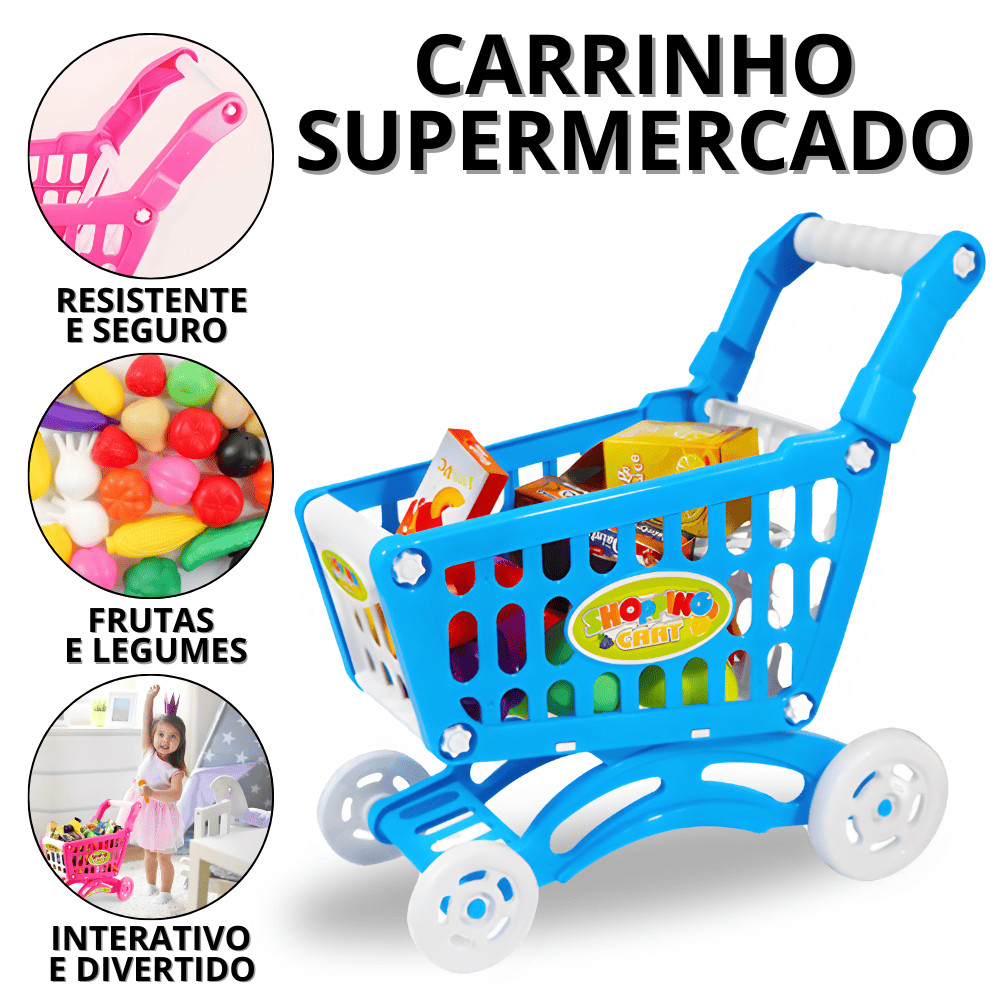 Carrinho De Compras Infantil Mercadinho De Brinquedo Carro De Mercado ...