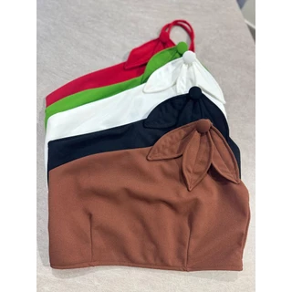 Cropped Scuba com Detalhe de Folha Sobreposta