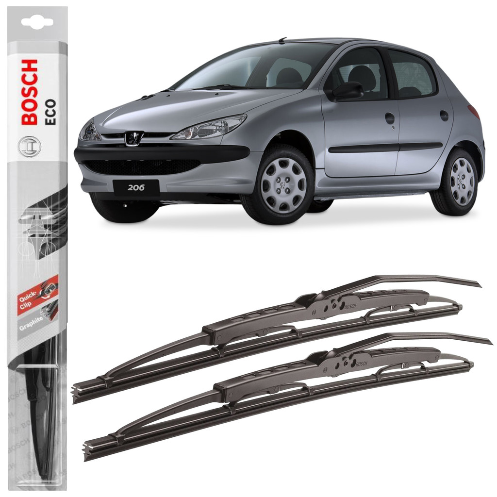 Par Palheta Bosch ECO Ferro Para Peugeot 206 1998 A 2009 | Shopee Brasil