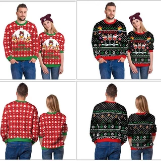YB1 Suéter De Natal 2022 Com Capuz Manga Comprida Tops Unissex Moda Pulôver Moletom Casual Plus Size BY1