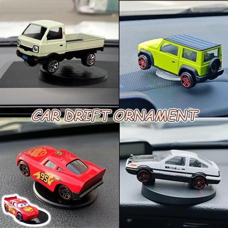 McQueen Drift Painel De Carro Decoração Filme Periférico Estatueta Balanço Brinquedo De 1 : 64 Estátua De Liga De Alumín