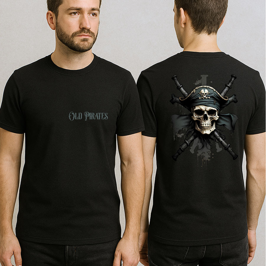 Camiseta Old Pirates - Caveira Cranio Skull - Pirata 100% Algodão