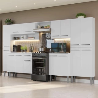 Armário de Cozinha Completa 325cm Emilly Madesa 02 em Oferta na Shopee
