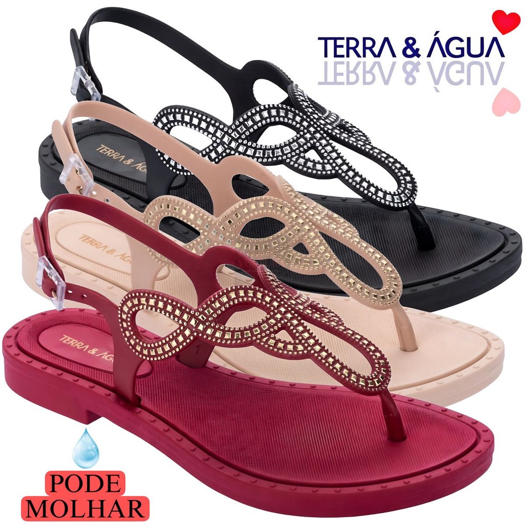 SANDÁLIA TERRA E ÁGUA CONFORTÁVEL CHINELO RASTEIRINHA FIVELA | Shopee ...