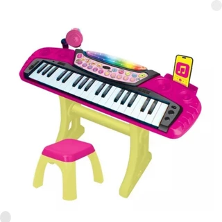 Teclado Musical Infantil Banquinho E Microfone F0143-6 -Fun