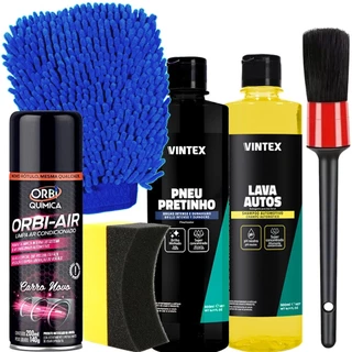 Kit Completo Lavagem de Carro Estética Automotiva Vintex Vonixx 6 Itens