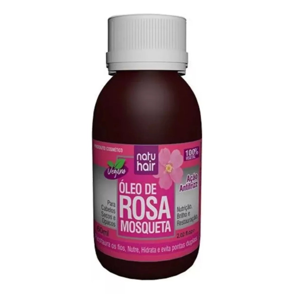 Óleo De Rosa Mosqueta 100% Vegetal Tratamento Para O Cabelo | Shopee Brasil