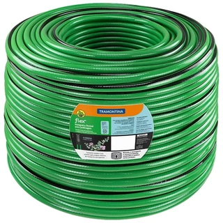 Mangueira Jardim Tramontina Flex Verde Com Faixa Preta 4 Camadas 100m em Oferta na Shopee
