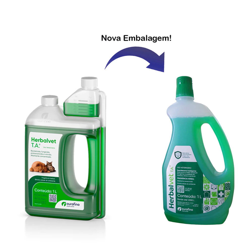 Imagem do produto Novo Herbalvet 1 Litro Melhor Desinfetante Pet - Ourofino no catálogo Master Pet