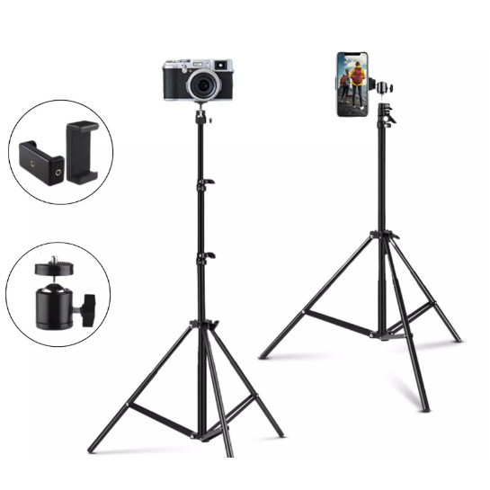 Tripé Grande 2,1m Encaixe 1/4 + Suporte Celular + Ball Head