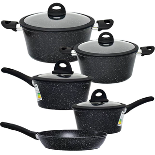 Conjunto de Panelas de Indução Antiaderente Cerâmica Viena Preto 5 peças - Casambiente em Oferta na Shopee