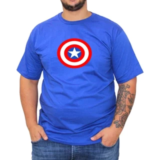 Camisa Camiseta Plus Size Masculina Capitão América Marvel