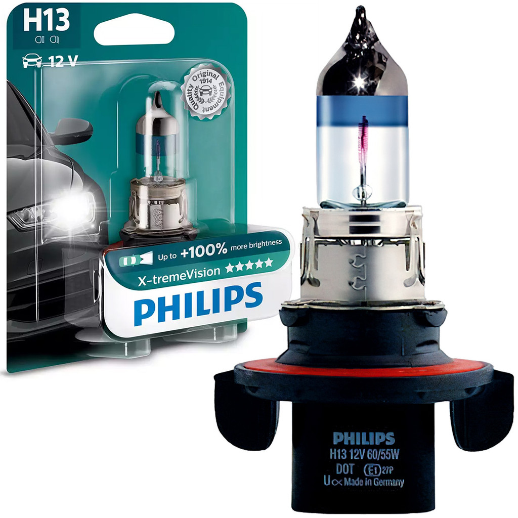 Lâmpada Philips Xtreme Vision H13 100% mais Iluminação 3500K 12V