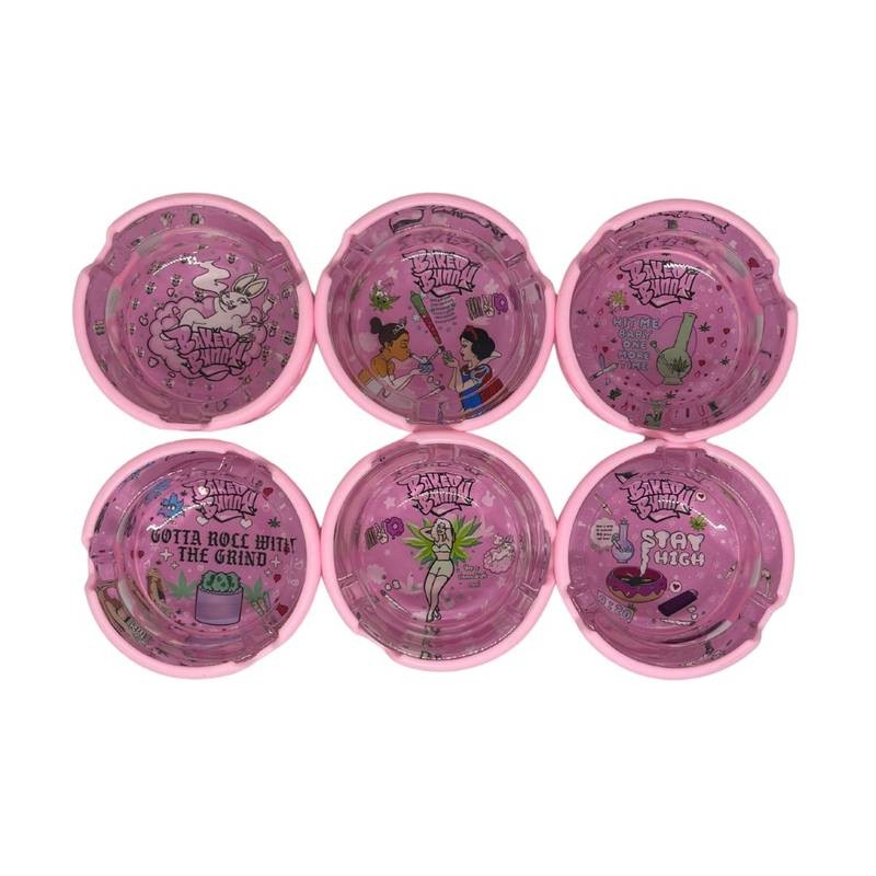 Cinzeiro Baked Bunny Vidro e Silicone Redondo Princesas Coelhinha Rosa