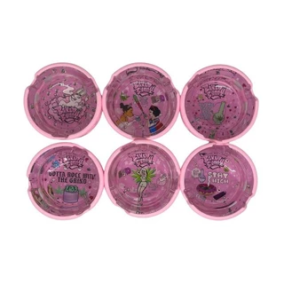 Cinzeiro Baked Bunny Vidro e Silicone Redondo Princesas Coelhinha Rosa