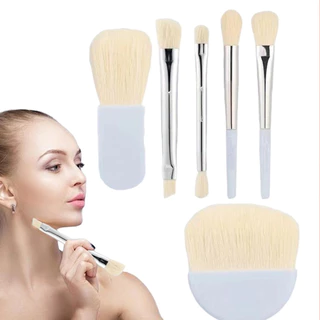 KIT 6 Peças Pincéis de Maquiagem Portáteis - Multiuso Com Bolsa/ Ideais Para Base e Iniciantes/ Leves e Sem Marcas em Oferta na Shopee