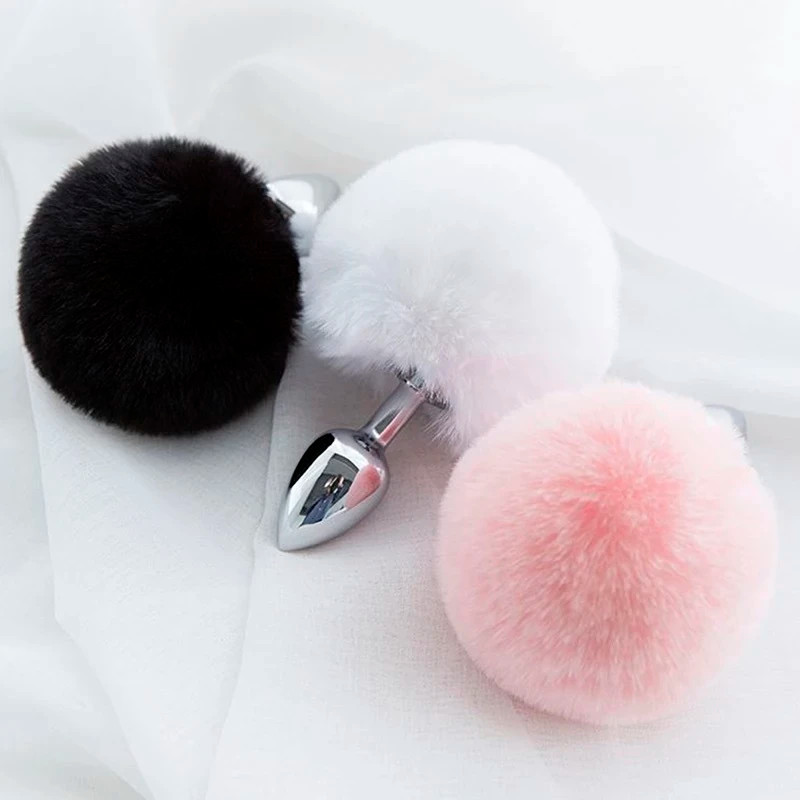 Plug Anal Fourrure Pompon Rose - Silicone Doux Taille Normale | Jouet Intime Unisexe