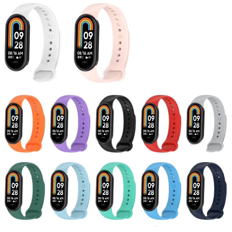 Pulseira De Silicone Para Smartwatch Xiaomi Mi Band 8 COMPATÍVEL COM NOVO MiBand 9 Sport