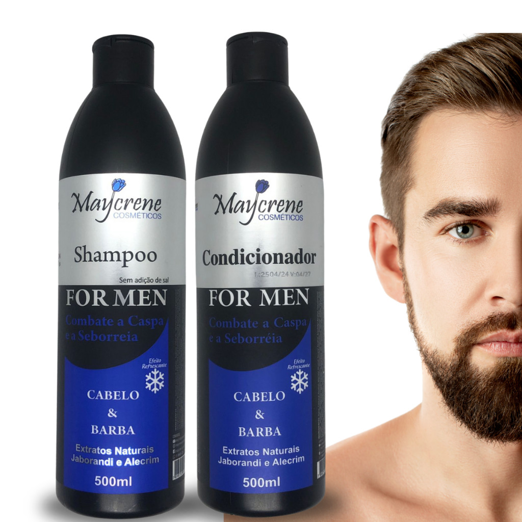Kit For Men Shampoo + Condicionador 500ml Para Homens Cabelo e Barba ...