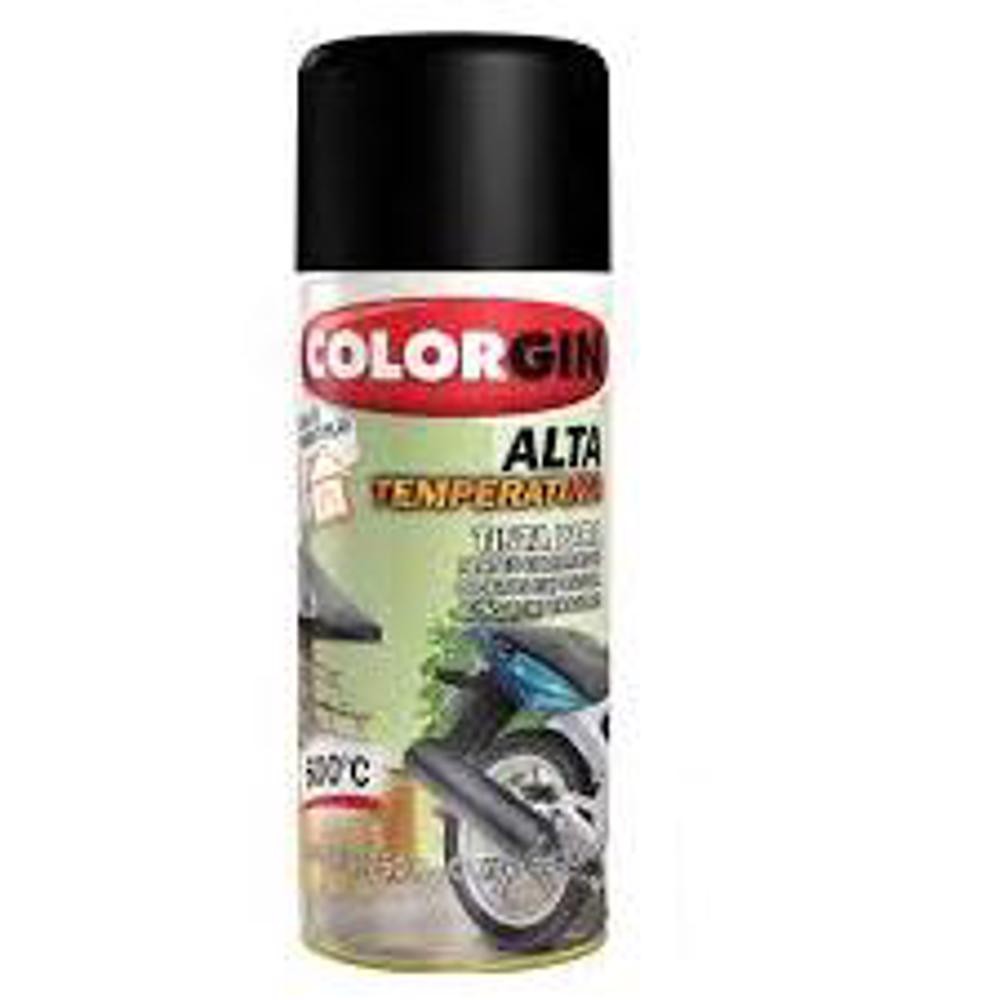 TINTA SPRAY ALTA TEMPERATURA PRETO FOSCO 5722 COLORGIN 350ML | Shopee ...
