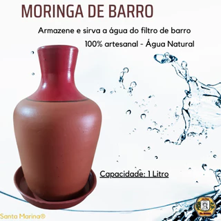 MORINGA DE BARRO PARA ARMAZENAR E SERVIR ÁGUA DE FILTRO DE BARRO 1 e 2 L