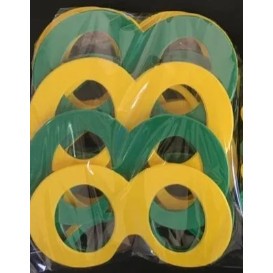 ÓCULOS PLÁSTICO "ZOIÃO" - VERDE/AMARELO - PACOTE COM 6 UNIDADES em Oferta na Shopee
