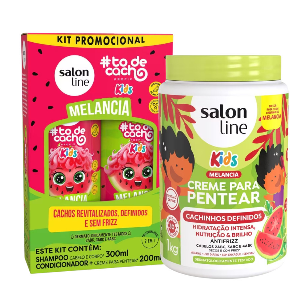 Melancia Salon Line Kit com Shampoo, Condicionador e Creme de Pentear ...