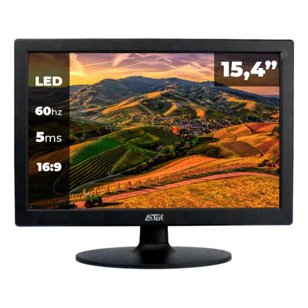 Monitor Tela LED 15,4 Polegadas PC HD Entrada VGA 5ms 60Hz | Shopee Brasil
