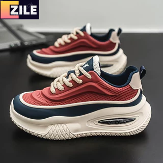 Sapatos masculinos de couro com sola grossa e sapatos esportivos casuais calçados masculinos