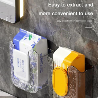 Caixa de lenços umedecidos de cozinha, 2 peças, fácil de remover, sem necessidade de perfuração, papel de parede de banh