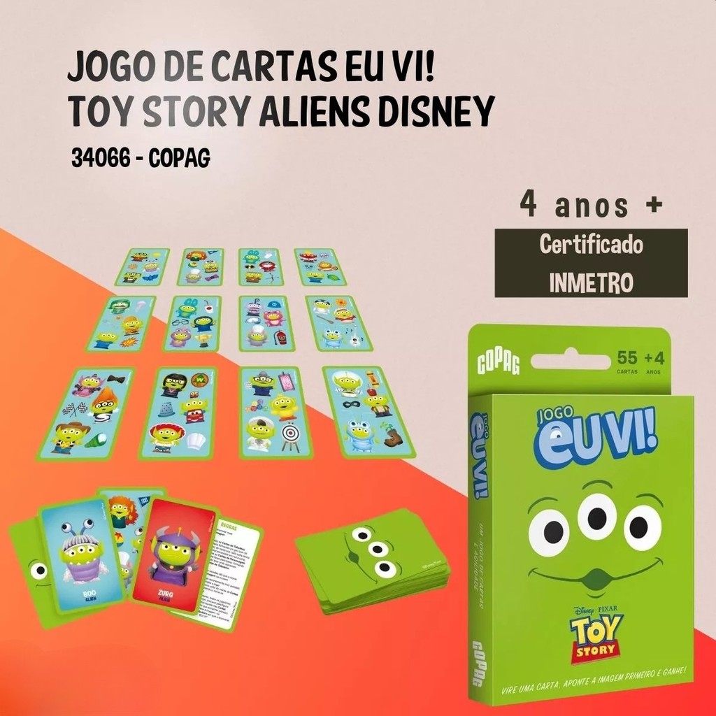 Jogo De Cartas Eu Vi! Toy Story Aliens Disney 34066 - Copag