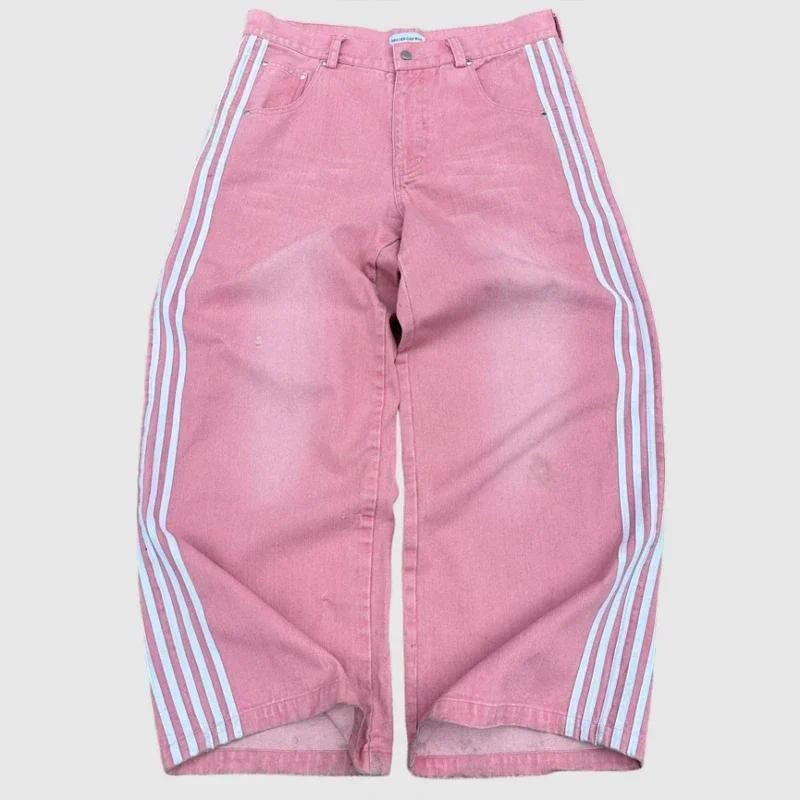 Y2K Baggy Jeans Listrado Harajuku Sweatpants Masculino Hip Hop