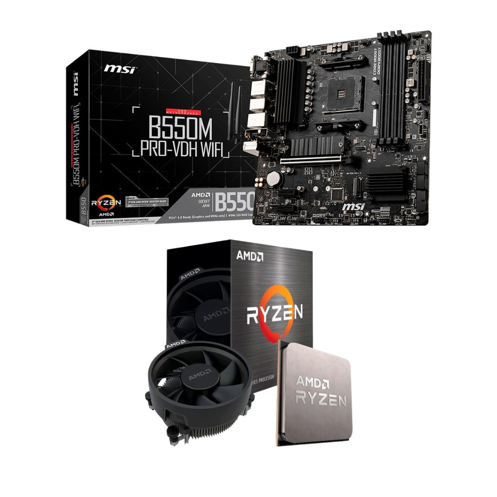 2024激安通販 MSI Placa-Mãe Kit B550M 3.6GHz 5500, 5 WiFi+Ryzen Pro-VDH ベアボーン・キット