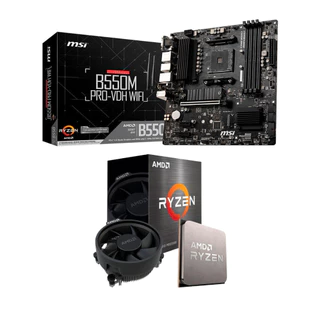 Kit Placa-Mãe MSI B550M Pro-VDH WiFi+Ryzen 5 5500, 3.6GHz
