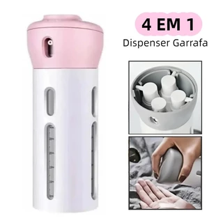 Kit Dispenser Portátil para Shampoo e Condicionador 4 em 1,Organizador higiene pessoal para Viagem em Oferta na Shopee