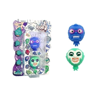 2 Bonecos Homem Azul e Palhaço Verde - Splats Head Mini