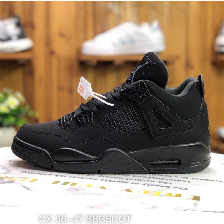 Nike Unissex adulto Jordan Air 4 Retro, Preto/vermelho fogo