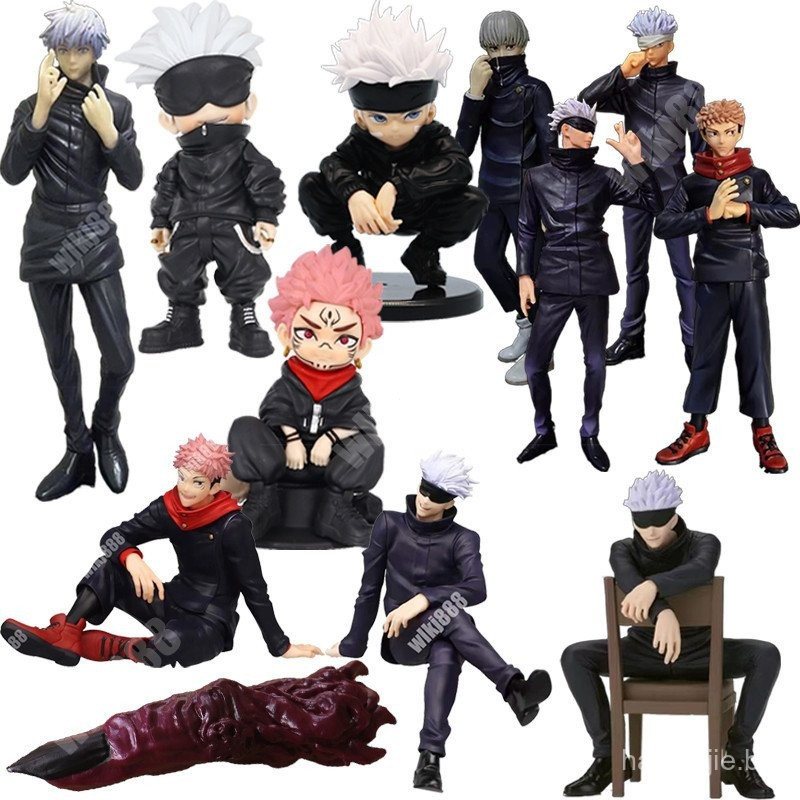 Figura Articulada Jujutsu Kaisen Gojo Satoru Fushiguro Yuji Versão Q em Pé Agachado Inumaki Toge Itadori Sukuna Decoraçã