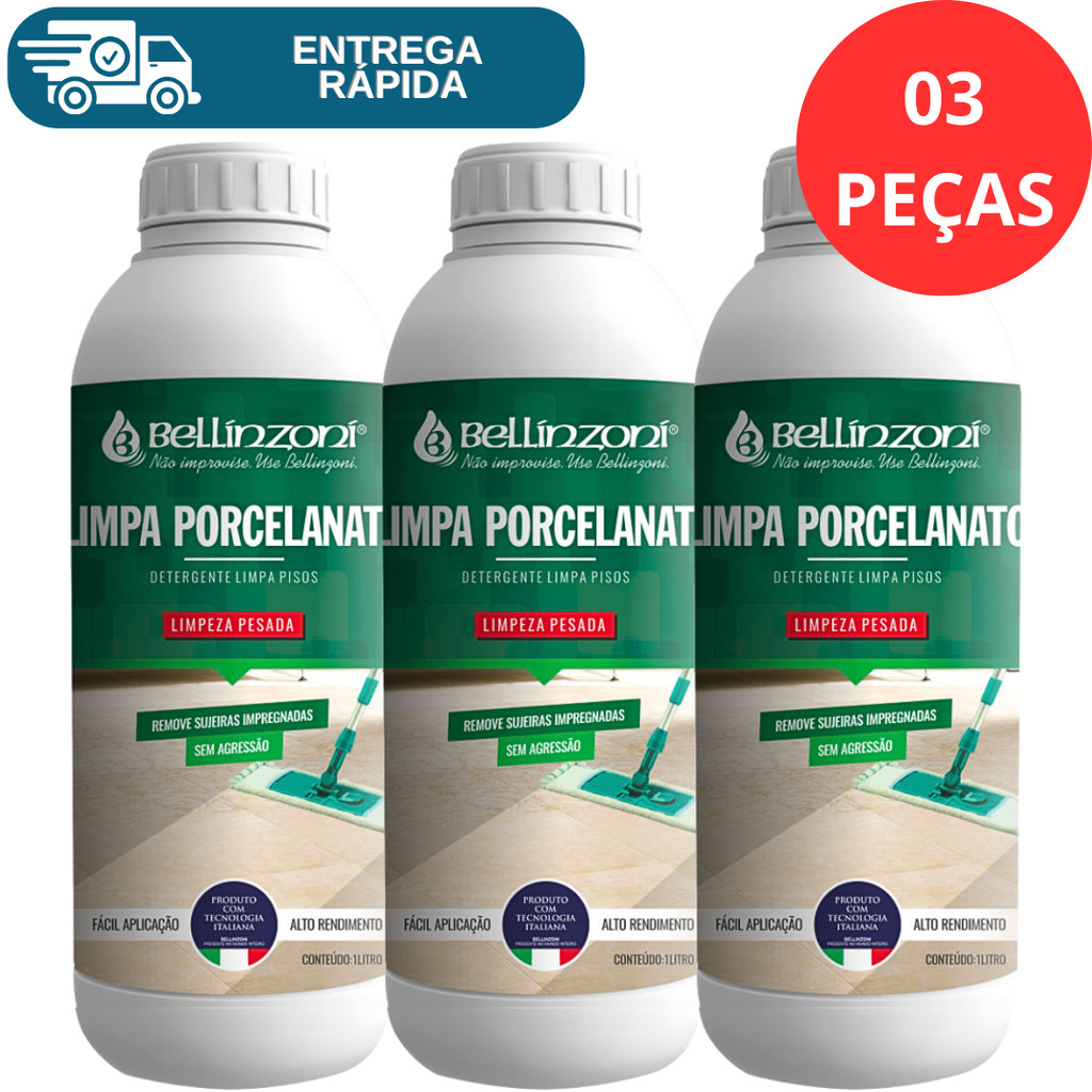 Kit Limpa Porcelanato Limpeza Pesada 1 Litro Bellinzoni Detergente ...