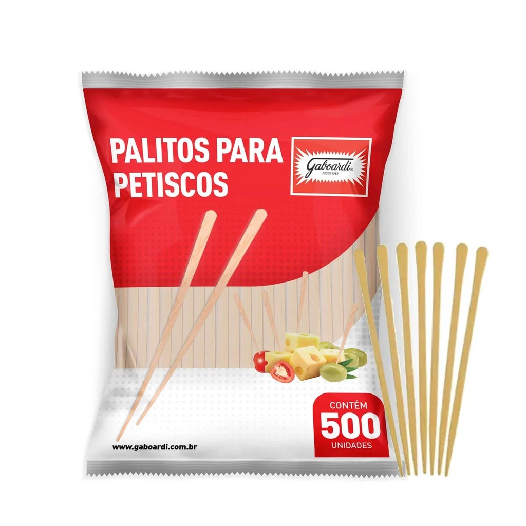Palito Para Sanduiche de Madeira - Espeto Para Petisco 1000 Unidades P/ Lanches - PROMOÇÃO APROVEITE