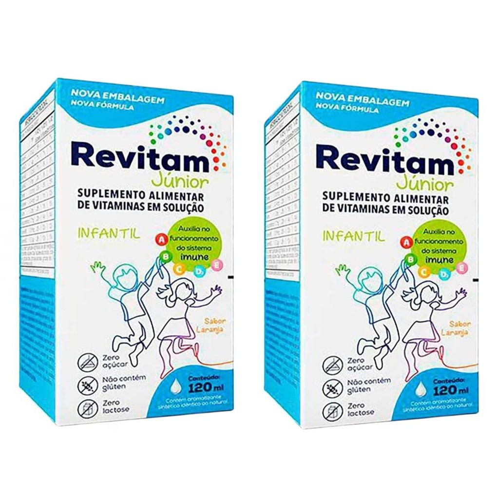Revitam Jr. Suplemento Vitamínico 120ml Kit C/2 Unidades | Shopee Brasil