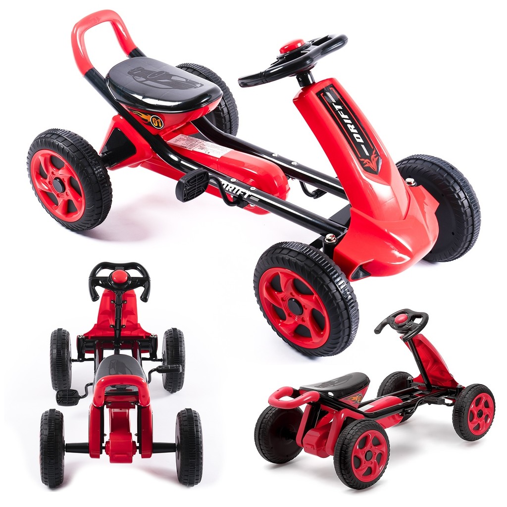 Carrinho Mini Kart Drift Vermelho Quadriciclo Infantil Brinquedo Com Buzina - Unitoys