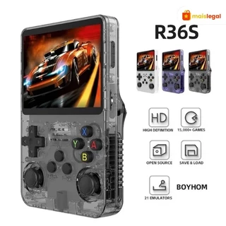 A pronta entrega console portátil R36S 64g Linux tela IPS 3.5 polegadas + de 15000 jogos vídeo game